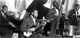 Jay McShann and his rhythm section, 1939, Kansas City (www.kcjazzage.com)